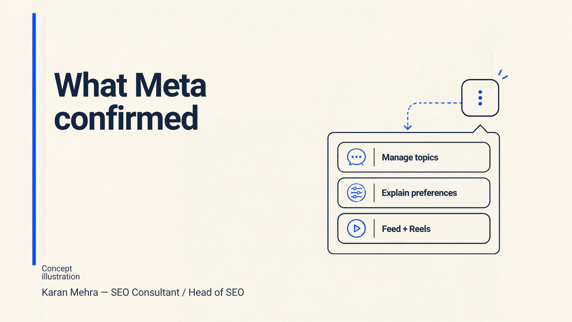 Concept illustration of Facebook topic management and written preference controls.
