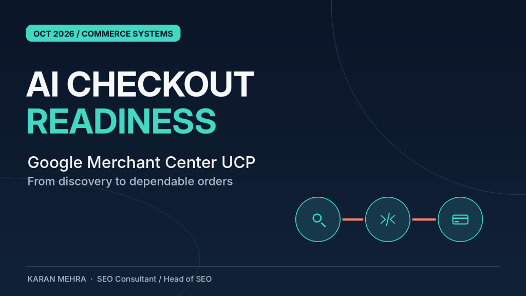 Google Merchant Center UCP commerce architecture showing AI shopping discovery, checkout, fulfilment and measurement